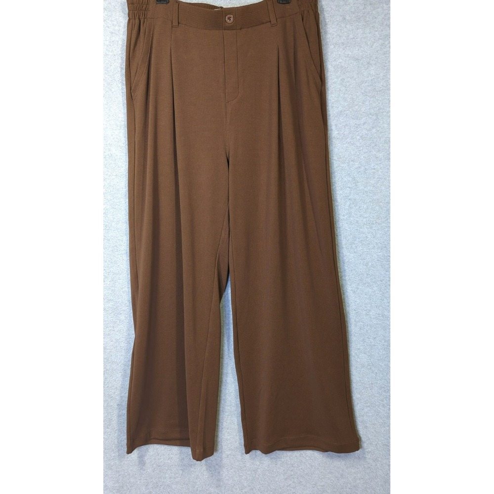 NWT EWEDOOS Waffle Knit Athletic Pants  XXL Brown Lounge Yoga Comfort Casual